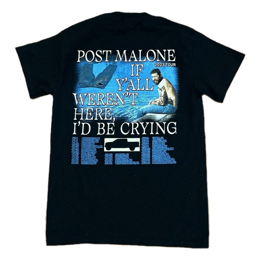 Post Malone 2023 Tour Concert Music T Shirt Two Sided Size Small Rap Hip Hop - Picture 2 of 10